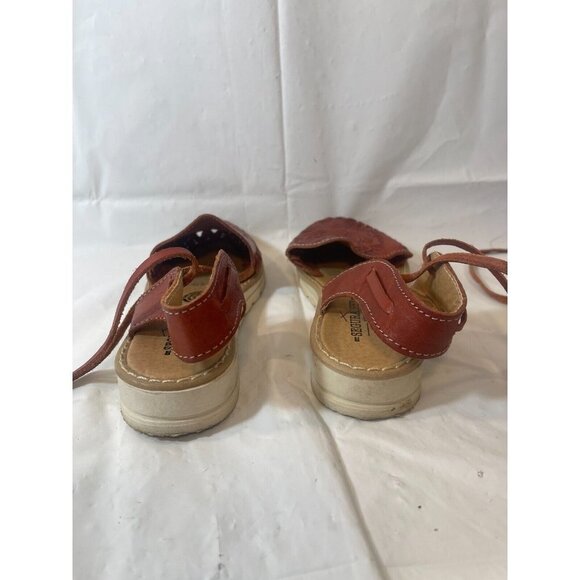 Segura Shy lace up  tooled leather sandal Boho  size 6 - Picture 10 of 13